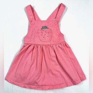 CARTER’S Baby Girls’ Pink Strawberry‎ Pocket Pinafore Overall Dress Size 12M